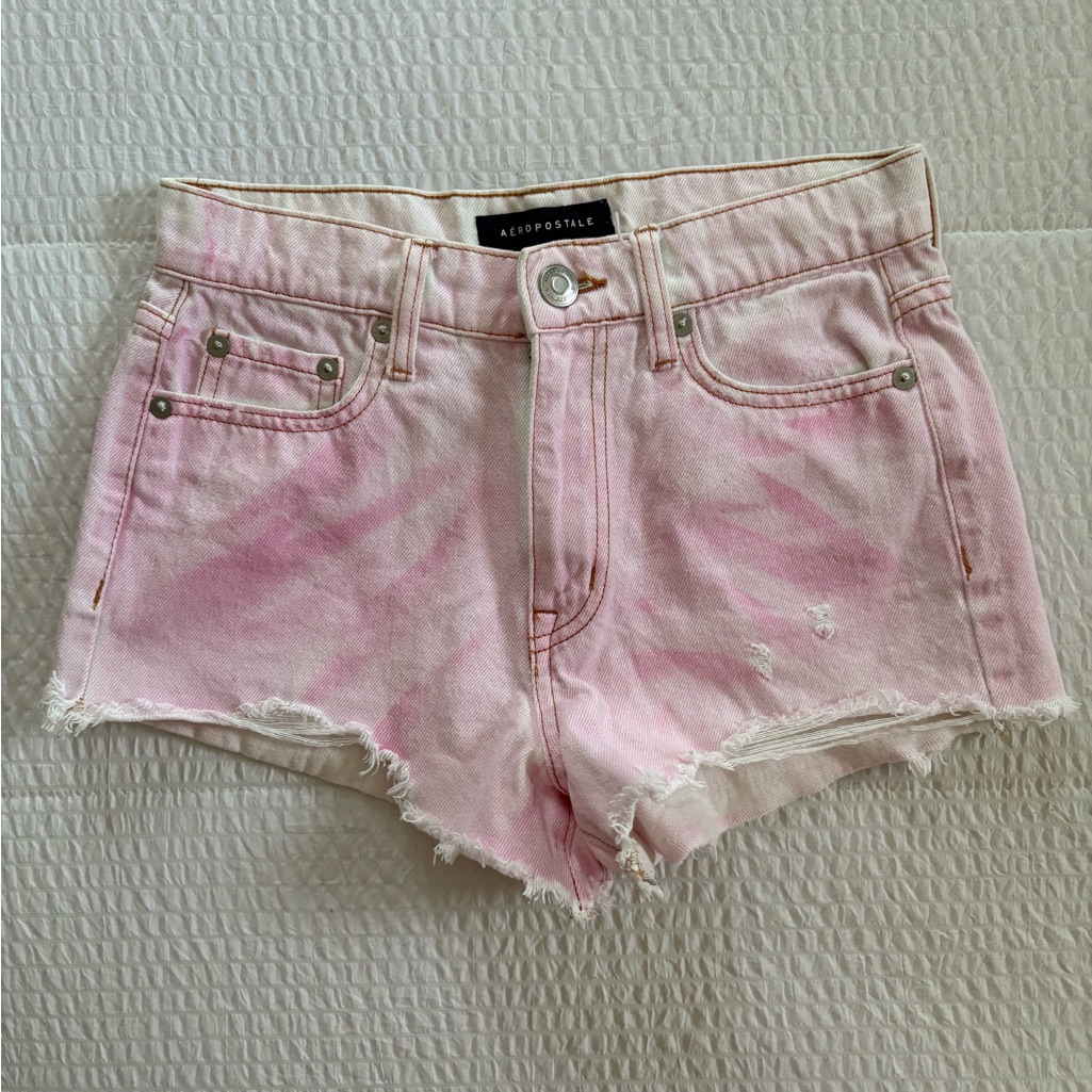 Aeropostale Pink Washed Denim Shorts